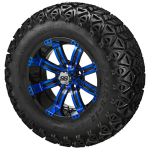 LSI 12" Casino Black & Blue Wheel and Lifted Tire Combo