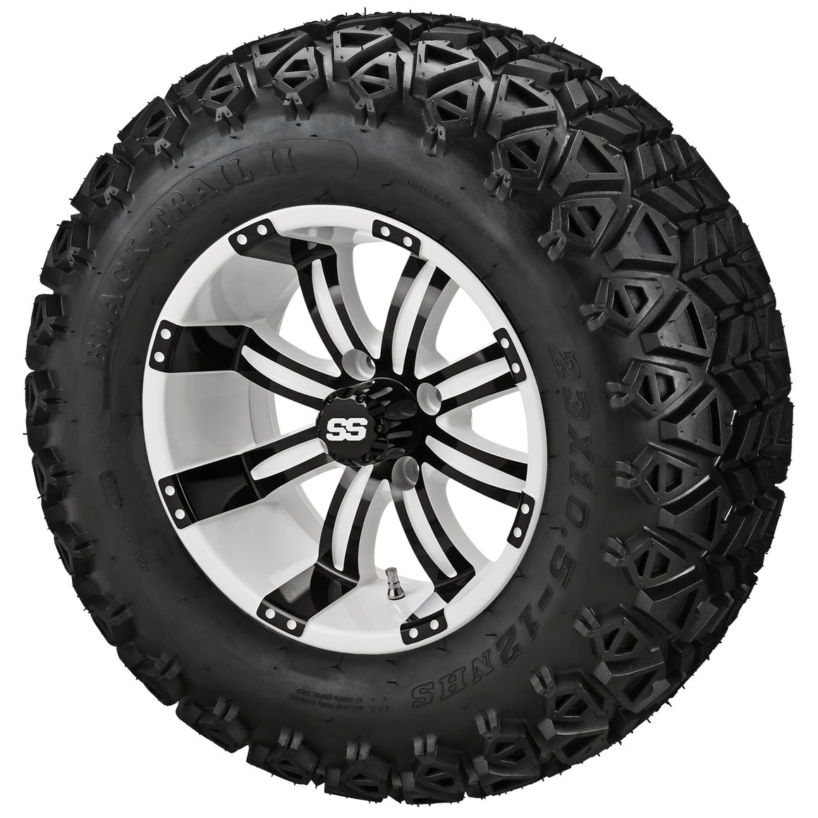 LSI 12" Casino White & Black Wheel and Lifted Tire Combo