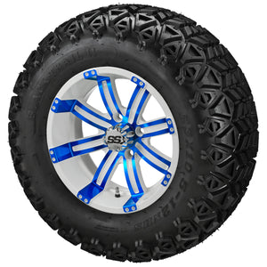 LSI 12" Casino White & Blue Wheel and Lifted Tire Combo