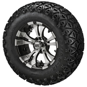 LSI 12" Warlock Black & Machined Wheel and Lifted Tire Combo