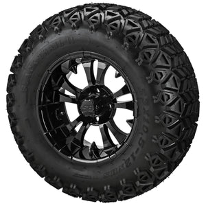 LSI 12" Warlock Gloss Black Wheel and Lifted Tire Combo