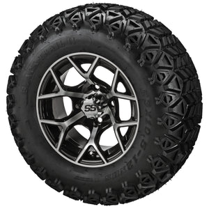 LSI 12" Ninja Black & Machined Wheel and Lifted Tire Combo