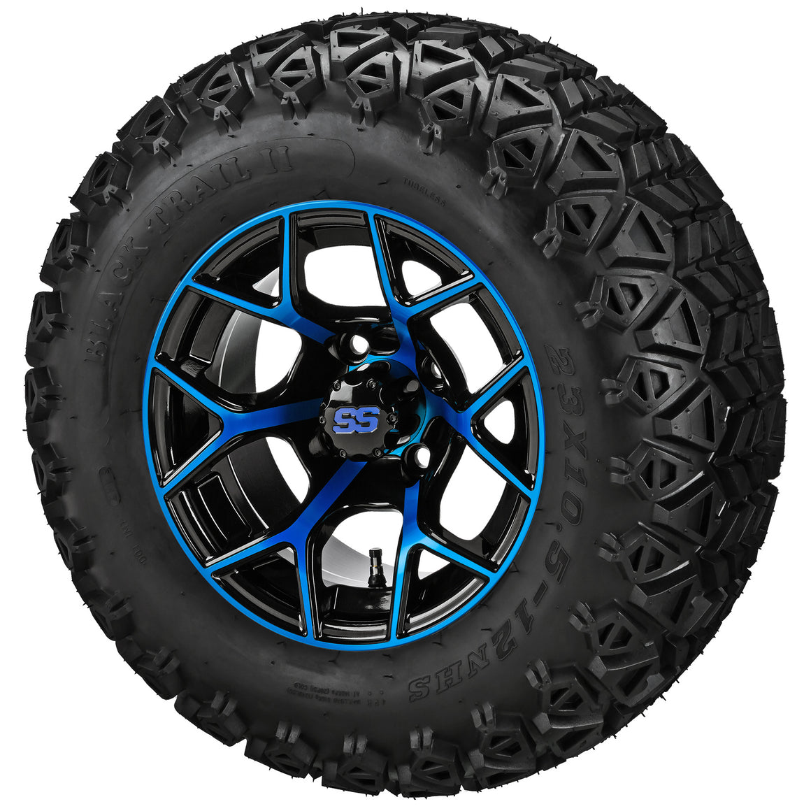 LSI 12" Ninja Black & Blue Wheel and Lifted Tire Combo