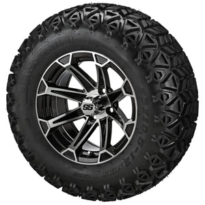 LSI 12" Viking Black & Machined Wheel and Lifted Tire Combo