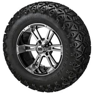 LSI 12" Raptor Black & Machined Wheel and Lifted Tire Combo