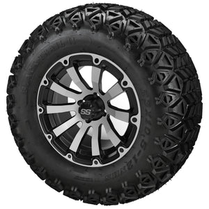 LSI 12" Beast Black & Machined Wheel and Lifted Tire Combo