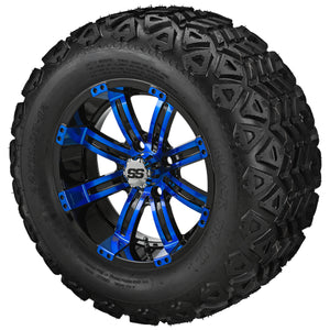 LSI 12" Casino Black & Blue Wheel and Lifted Tire Combo