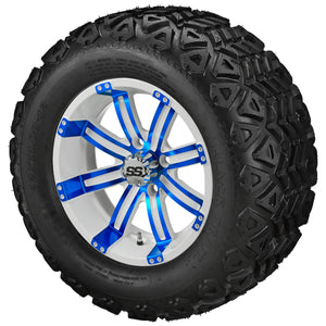 LSI 12" Casino White & Blue Wheel and Lifted Tire Combo