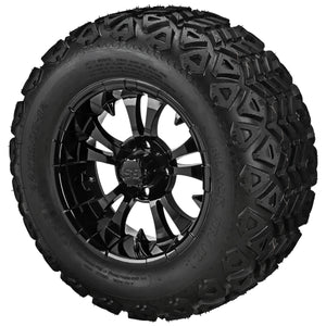 LSI 12" Warlock Gloss Black Wheel and Lifted Tire Combo