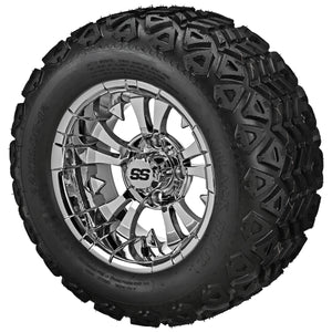 LSI 12" Warlock Mirror Wheel and Lifted Tire Combo