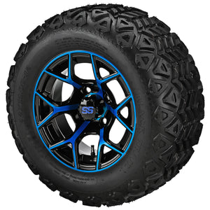 LSI 12" Ninja Black & Blue Wheel and Lifted Tire Combo