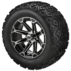 LSI 12" Viking Black & Machined Wheel and Lifted Tire Combo