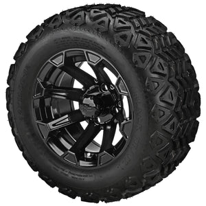 LSI 12" Viking Gloss Black Wheel and Lifted Tire Combo