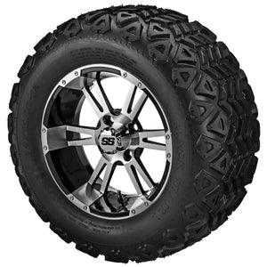 LSI 12" Raptor Black & Machined Wheel and Lifted Tire Combo