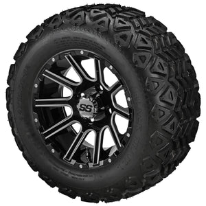 LSI 12" Venom Black & Machined Wheel and Lifted Tire Combo