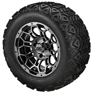 LSI 12" Hercules Black & Machined Wheel and Lifted Tire Combo