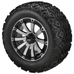 LSI 12" Beast Black & Machined Wheel and Lifted Tire Combo