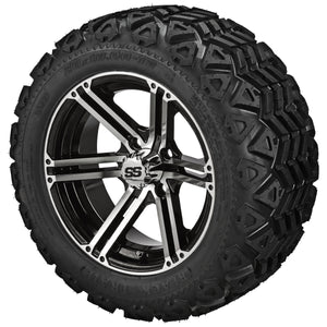 LSI 12" Yukon Black & Machined Wheel and Lifted Tire Combo