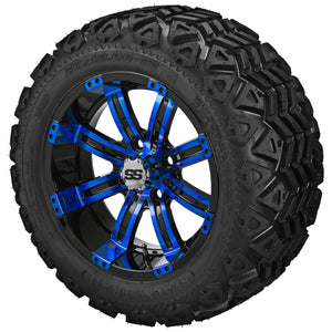 LSI 12" Casino Black & Blue Wheel and Lifted Tire Combo