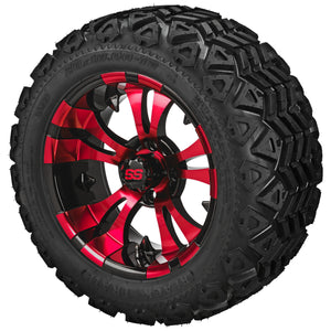 LSI 12" Warlock Black & Red Wheel and Lifted Tire Combo