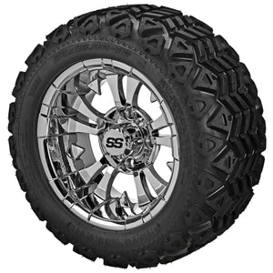 LSI 12" Warlock Mirror Wheel and Lifted Tire Combo