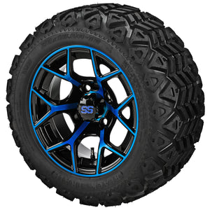 LSI 12" Ninja Black & Blue Wheel and Lifted Tire Combo