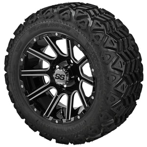 LSI 12" Venom Black & Machined Wheel and Lifted Tire Combo