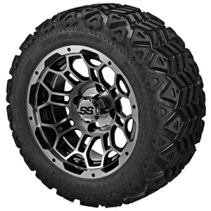 LSI 12" Hercules Black & Machined Wheel and Lifted Tire Combo