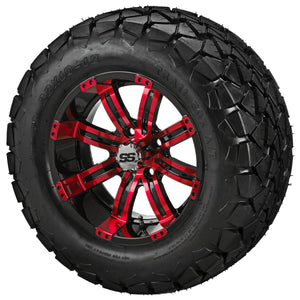 LSI 12" Casino Black & Red Wheel and Lifted Tire Combo