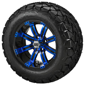 LSI 12" Casino Black & Blue Wheel and Lifted Tire Combo