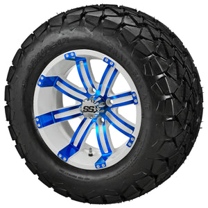 LSI 12" Casino White & Blue Wheel and Lifted Tire Combo