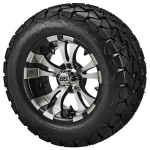 LSI 12" Warlock Black & Machined Wheel and Lifted Tire Combo