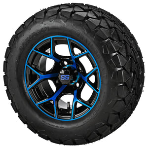 LSI 12" Ninja Black & Blue Wheel and Lifted Tire Combo