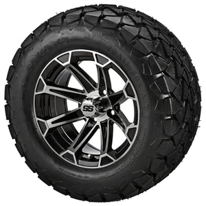 LSI 12" Viking Black & Machined Wheel and Lifted Tire Combo