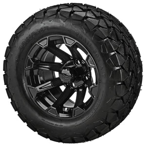 LSI 12" Viking Gloss Black Wheel and Lifted Tire Combo