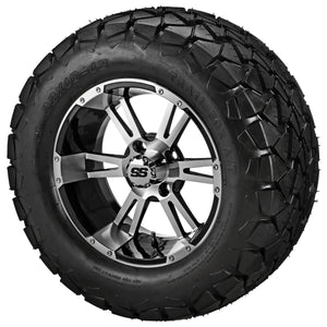 LSI 12" Raptor Black & Machined Wheel and Lifted Tire Combo