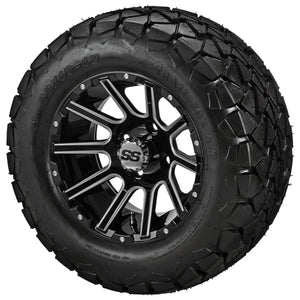 LSI 12" Venom Black & Machined Wheel and Lifted Tire Combo