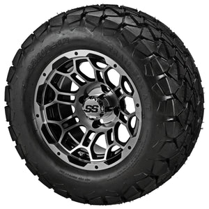 LSI 12" Hercules Black & Machined Wheel and Lifted Tire Combo