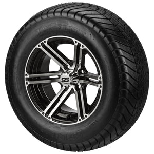 LSI 12" Yukon Black & Machined Wheel and Lifted Tire Combo