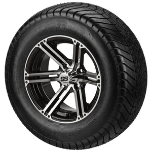 LSI 12" Yukon Black & Machined Wheel and Lifted Tire Combo (Centered)