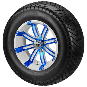 LSI 12" Casino White & Blue Wheel and Lifted Tire Combo