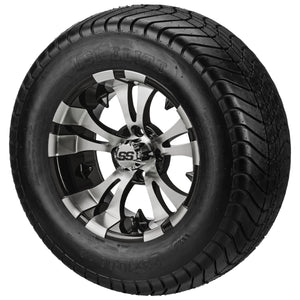 LSI 12" Warlock Black & Machined Wheel and Lifted Tire Combo