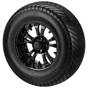 LSI 12" Warlock Gloss Black Wheel and Lifted Tire Combo