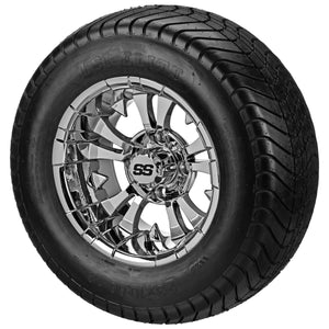 LSI 12" Warlock Mirror Wheel and Lifted Tire Combo