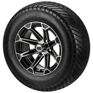 LSI 12" Viking Black & Machined Wheel and Lifted Tire Combo