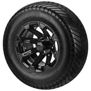 LSI 12" Viking Gloss Black Wheel and Lifted Tire Combo