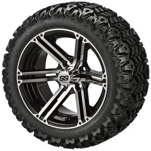 LSI 12" Yukon Black & Machined Wheel and Lifted Tire Combo