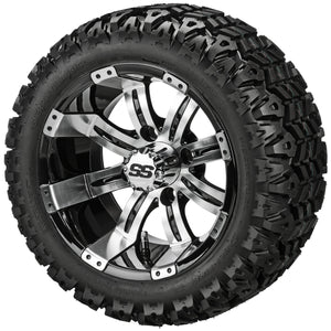 LSI 12" Casino Black & Machined Wheel and Lifted Tire Combo