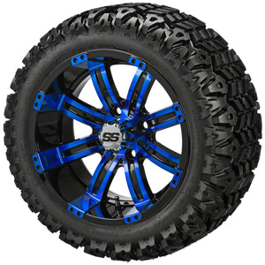 LSI 12" Casino Black & Blue Wheel and Lifted Tire Combo