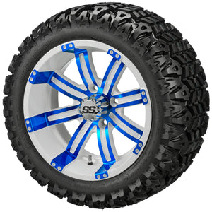 LSI 12" Casino White & Blue Wheel and Lifted Tire Combo